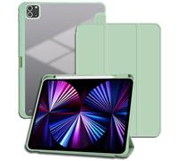 Custodia per iPad Air 33 cm M4, con portapenne, visione multi-angolo protettiva trifold stand cover, guscio posteriore rigido in acrilico antiurto, verde 2