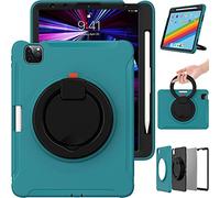 Custodia per iPad Air 5 Gen/4 Gen 10,9 pollici, con manico, ultra leggera e resistente, per bambini con supporto girevole e portapenne, colore: blu