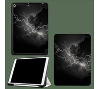 Custodia per iPad Air 5a/4a generazione (2022/2020) 10,9 pollici con portapenne,custodia sottile con supporto a tre ante,funzione di sospensione/riattivazione automatica,Fulmini Nuvole Scure
