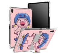 Custodia per iPad Air 5a generazione 2022 / iPad Air 4a 2020, custodia da 11,9 pollici con portapenne, retro trasparente con Pig Bike, protezione angolare antiurto con cavalletto rigido