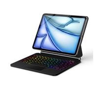 Custodia per iPad Air da 13 pollici (M3/M2, 2025/2024) e iPad Pro da 12,9 pollici (6a/5a/4a/3a generazione), custodia magnetica in stile magico con retroilluminazione a 7 colori, tastiera trackpad