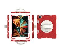 Custodia per iPad air4 10.9 2020/air5 10.9 2022 generazione con pellicola protettiva per display, supporto per matite Kickstand da polso girevole 360, custodia protettiva durevole (rosso)