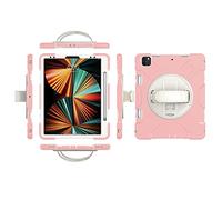 Custodia per iPad air4 10.9 2020/air5 10.9 2022 generazione con pellicola protettiva per lo schermo, supporto per matite Kickstand da polso girevole 360, custodia protettiva durevole (oro rosa)