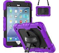 Custodia per iPad Mini 5 2019/Mini 4, protezione completa anti-caduta e antiurto con supporto girevole a 360 / tracolla per iPad Mini 5/4 Tablet Case (viola B)
