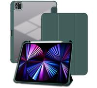 Custodia per iPad mini 6, con portapenne, visualizzazione multi-angolo protettiva trifold stand cover, guscio posteriore rigido in acrilico antiurto, verde 1