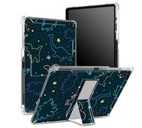 Custodia per iPad Mini 6/iPad Mini 6a generazione 2021 da 8,3 pollici con portapenne, retro trasparente con divertenti dinosauri, protezione angolare antiurto con cavalletto rigido
