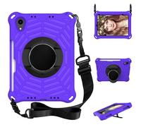Custodia per iPad Mini 7 (A17 Pro 2024)/ Mini 6 2021 8.3 pollici Tablet Case Kids Friendly, cavalletto girevole a 360, tracolla, motivo ragnatela custodia protettiva antiurto, viola