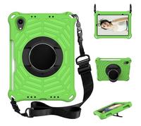 Custodia per iPad Mini 7 (A17 Pro 2024)/ Mini 6 2021 8.3 pollici Tablet Case Kids Friendly, cavalletto girevole a 360, tracolla, motivo ragnatela custodia protettiva antiurto, verde