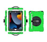 Custodia per iPad mini6 2021, con pellicola protettiva, supporto per matite Kickstand 360, cinghia da polso girevole da polso, resistente (verde erba)