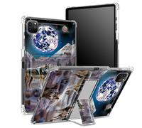 Custodia per iPad Pro 11" 4a/3a/2a/1a generazione 2022/2021/2020/2018 con portapenne, retro trasparente con famiglia Wolf, copertura antiurto angolare con cavalletto