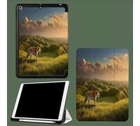 Custodia per iPad Pro 11" 4a/3a/2a gen 2022/2021/2020, custodia protettiva morbida e sottile con supporto a tre ante, funzione di sospensione/riattivazione automatica,Tigre Colline