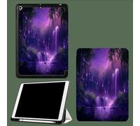 Custodia per iPad Pro 11 pollici 4a/3a/2a gen 2022/2021/2020, custodia protettiva morbida e sottile con supporto a tre ante, funzione di sospensione/riattivazione automatica,Cascata/Foresta Fantastica