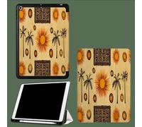Custodia per iPad Pro 11 Pollici,Modello 2022/2021/2020,Supporta la Ricarica di Pencil,Cover con Auto Svegliati/Sonno Sole Palme Africa Geometria Piante-Giallo