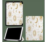 Custodia per iPad Pro 12,9" (6a/5a/4a gen. 2022/2021/2020), Smart Cover in pelle PU, ultra sottile e leggera, pieghevole con supporto e funzione Auto Sleep/Wake,Sole Luna Astratti