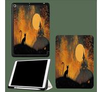 Custodia per iPad Pro 12,9" (6a/5a/4a gen. 2022/2021/2020), Smart Cover in pelle PU, ultra sottile e leggera, pieghevole con supporto e funzione Auto Sleep/Wake,Tema Di Halloween/Luna