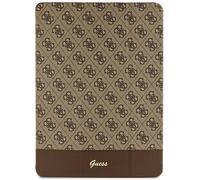 Custodia per iPad Pro 12.9" Guess marrone con stampa a righe 4G.