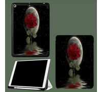 Custodia per iPad Pro 12,9 Pollici 2022/2021/2020 (6ª/5ª/4ª Generazione), Ultra Sottile e Leggera con Supporto Pieghevole e Funzione Sveglia/Standby Automatica,Rosa Rossa Luna