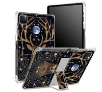 Custodia per iPad Pro da 12,9 pollici (2022/2021/2020, 6a/5a/4a generazione) con portapenne, retro trasparente con cervo sogno luna, copertura antiurto angolare con cavalletto
