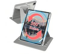 Custodia per iPad resistente ai graffi, compatibile con slot per matita integrato, cover girevole a 360 gradi, premium antiurto, supporta risveglio/sospensione automatica e angoli di visione flessibil