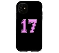 Custodia per iPhone 11 17 Numero Diciassette Sport Varsity College Girl Matching