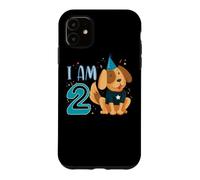 Custodia per iPhone 11 2° Compleanno Ragazzo Cane Cuccioli Bambini Ho 2 anni
