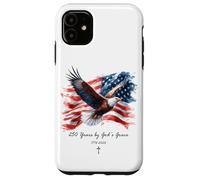 Custodia per iPhone 11 250 Years by GOD's Grace - Vintage Watercolor Eagle 1776