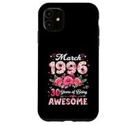 Custodia per iPhone 11 30 anni marzo 1996 floreale 30 ° compleanno uomo donna