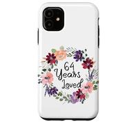 Custodia per iPhone 11 64 Years Loved Floral 64th Birthday Women 64 Years Loved