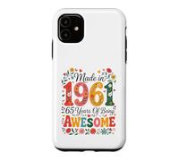 Custodia per iPhone 11 65 Year Old Made in 1961 Retro Floral 65th Birthday Women