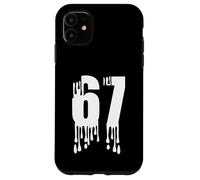 Custodia per iPhone 11 67 Numero gocciolante Stile Bold Minimal Graphic Design