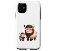 Custodia per iPhone 11 Adorabile design con yak e vitello in stile cartone animato