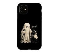 Custodia per iPhone 11 Adorabile Vintage Ghost Boo-p! per un gatto nero Halloween Ragazze