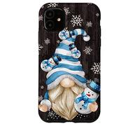 Custodia per iPhone 11 Aesthetic Snowflake Pattern With Snowman And Winter Gnome