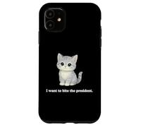 Custodia per iPhone 11 Al mio gatto non piace il presidente vuole morderlo in modo divertente