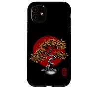 Custodia per iPhone 11 Albero dei Bonsai giapponese Enso Zen Circle retrò