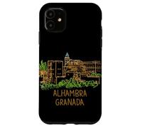 Custodia per iPhone 11 Alhambra Granada Spagna Viaggio Souvenir Città Landmark Gift