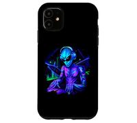 Custodia per iPhone 11 Alien Cyborg DJ Robot Record Techno Musica Cool Aliens