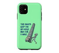Custodia per iPhone 11 Alien Spingere Top-Secret UFO File Divertente Sci Fi Grafica