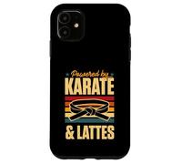 Custodia per iPhone 11 Alimentato da Karate e Lattes Retro Vintage Coffee Love