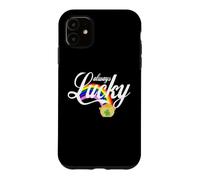 Custodia per iPhone 11 Always Lucky - Barattolo di monete con arcobaleno