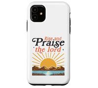 Custodia per iPhone 11 Alzati e loda il Signore - Retro Christian Sunburst
