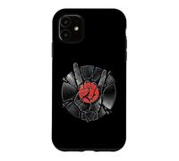 Custodia per iPhone 11 Amante dei dischi in vinile da collezione Rock Horns Hand Splinter Music