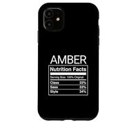 Custodia per iPhone 11 Ambra Valori nutrizionali Class Sass Style Funny Name Parody