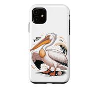 Custodia per iPhone 11 American White Pelican Sea Bird Birder