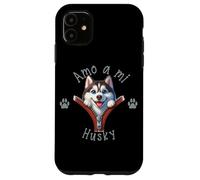 Custodia per iPhone 11 Amo a Mi Husky