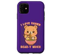 Custodia per iPhone 11 Amo i ramen Bear-y Much Kawaii Bear Noodles