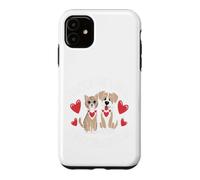 Custodia per iPhone 11 Amor Doble Mimos Gato Perro Pareja Animal Linda