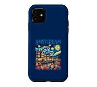 Custodia per iPhone 11 Amsterdam In Notte Stellata Van Gogh Style Graphic