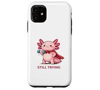 Custodia per iPhone 11 Ancora provando | Simpatico supereroe Axolotl Gym Motivazione