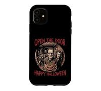 Custodia per iPhone 11 Apri la porta Felice Halloween Mostri Trick Treat